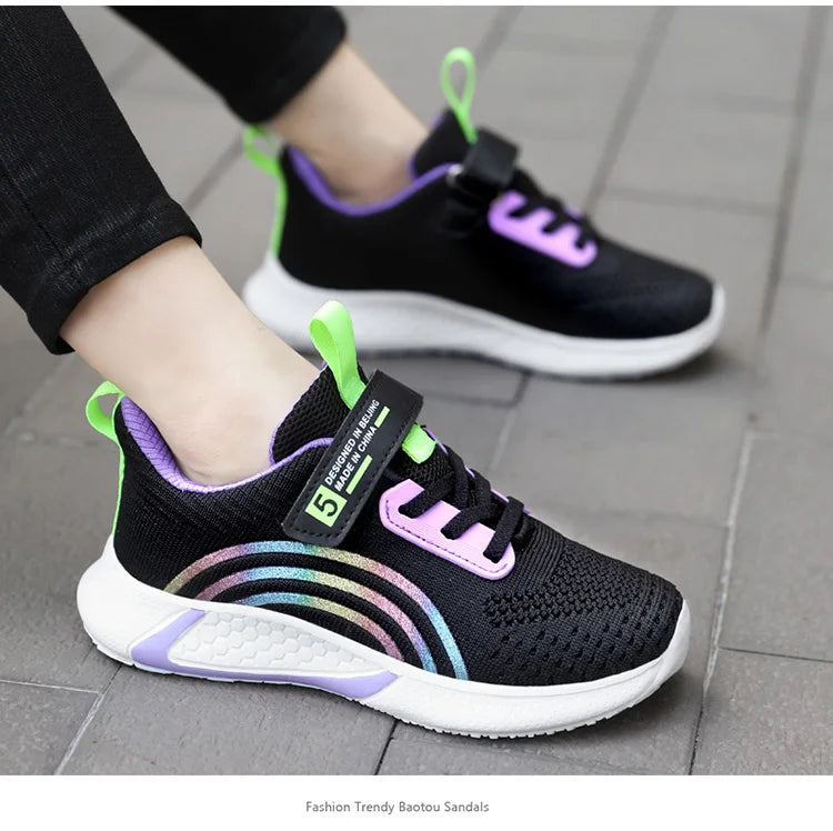 Nouveau Design rouge formateurs chaussures pour enfants filles confortable plate-forme fille chaussures de sport grande taille 38 enfants baskets de course