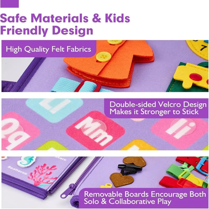 Planche occupée pour enfants, jouets Montessori, livres occupés et jouets sensoriels pour jeunes enfants, garçons et filles, cadeaux de tourisme créatifs