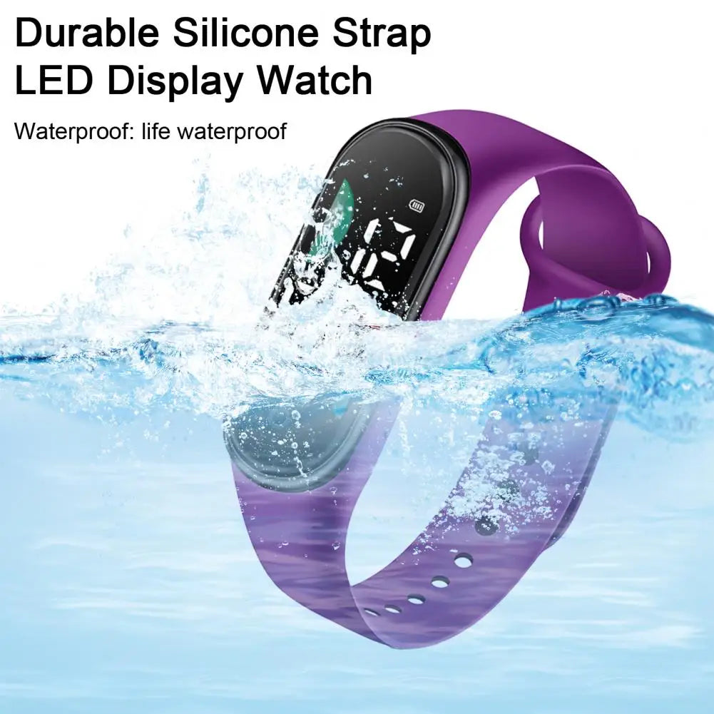 Montre de sport électronique pour enfants, étanche, grand écran de police, affichage LED, Shoous, date automatique, calendrier complet, montre numérique