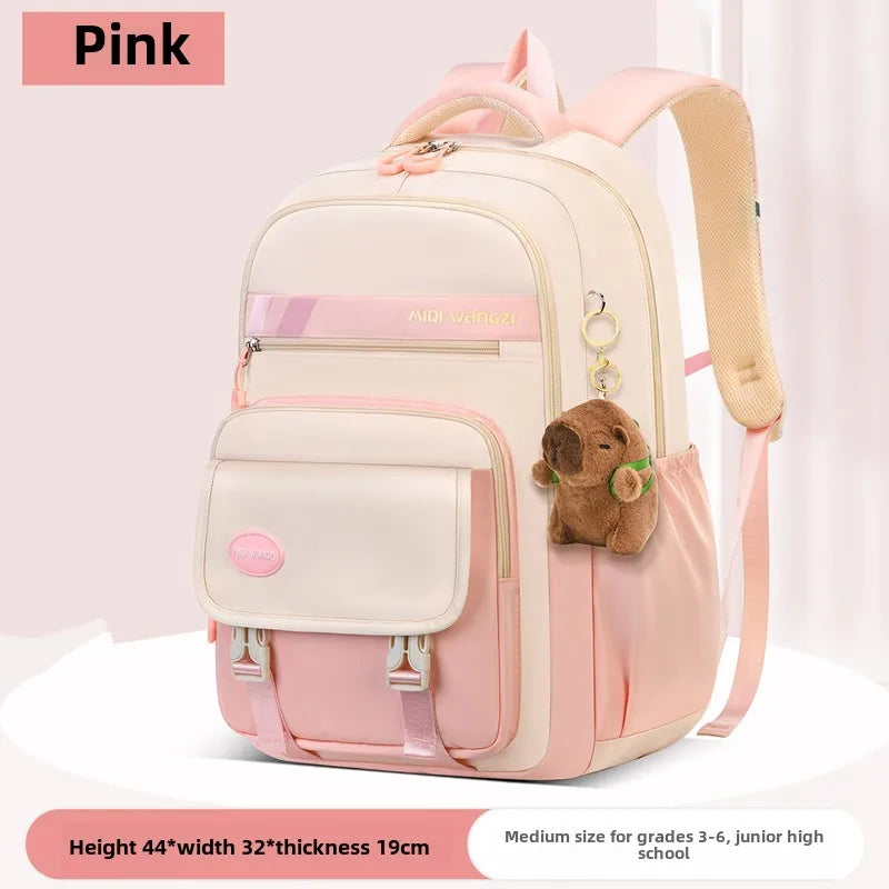 Sac à dos d'école pour enfants avec pendentif de dessin animé pour enfants adolescent Kawaii cartable filles enfants orthopédie sacs à dos imperméables sac