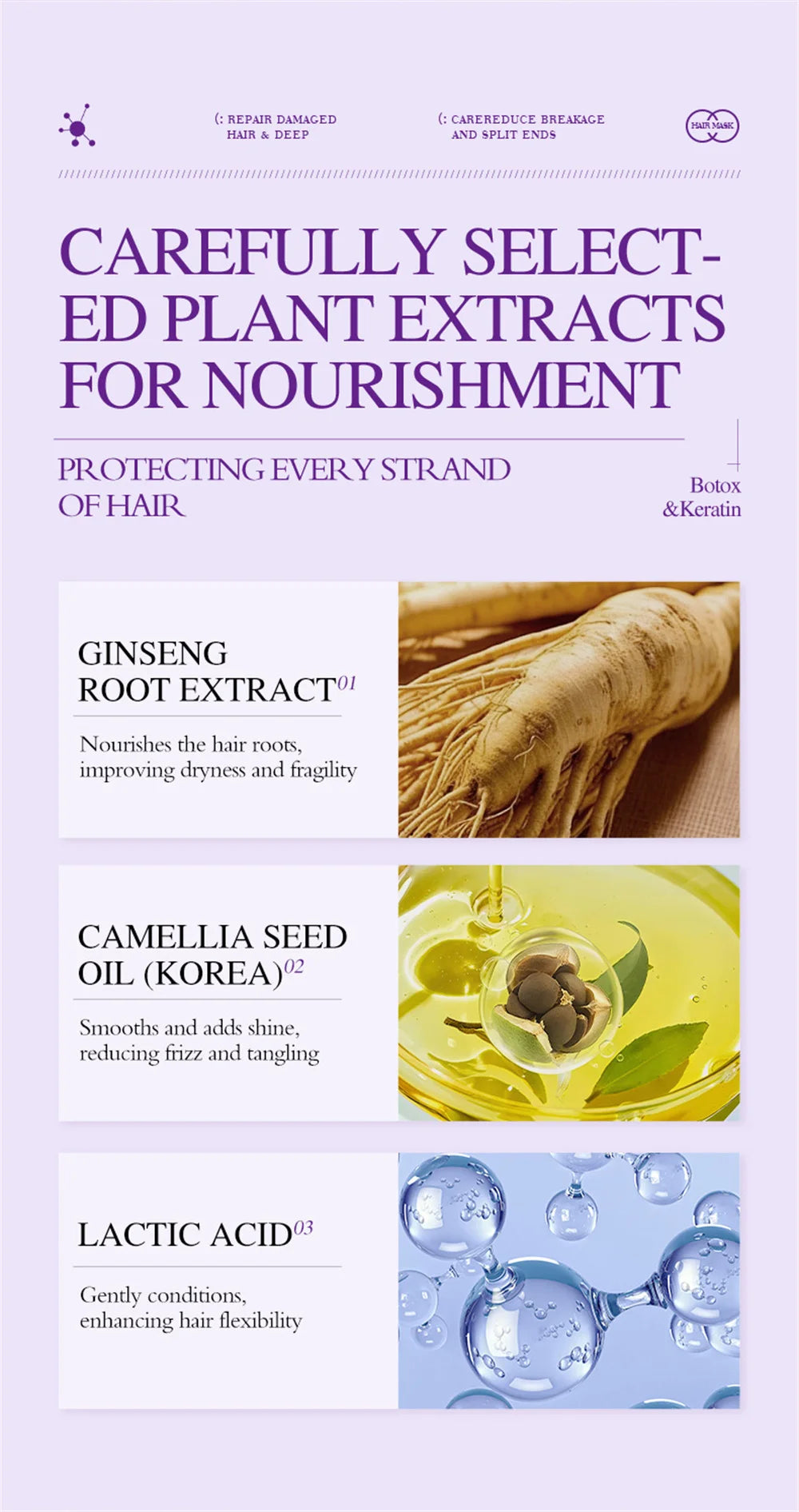Masque capillaire magique à la kératine, réparation en 5 secondes, cheveux crépus endommagés, doux, lisse, brillant, Nutrition, hydratant en profondeur, nourrissant, soins capillaires