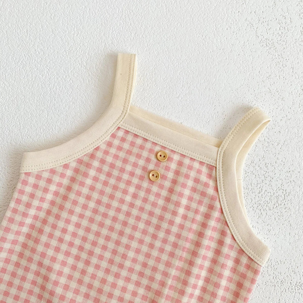 Été nouveau-né bébé filles sans manches fronde Plaid tenues coton doux combinaisons infantile enfants vêtements de sport body