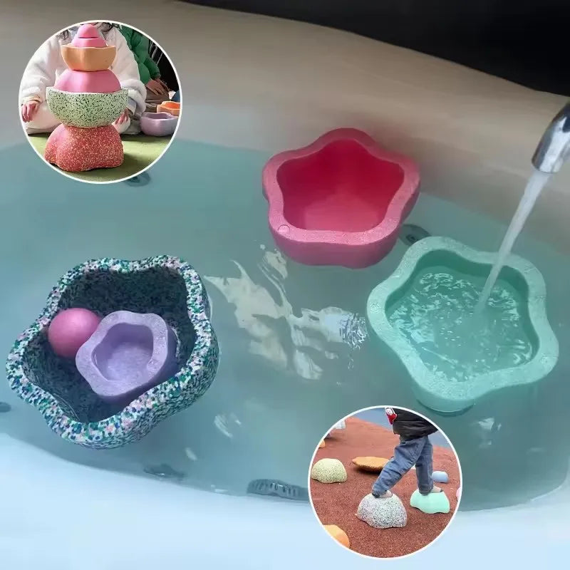 Jouets Stapstones d'équilibre pour enfants, intégration sensorielle, jouets en mousse, jouets d'équilibre sportif, ensemble de 5 pièces