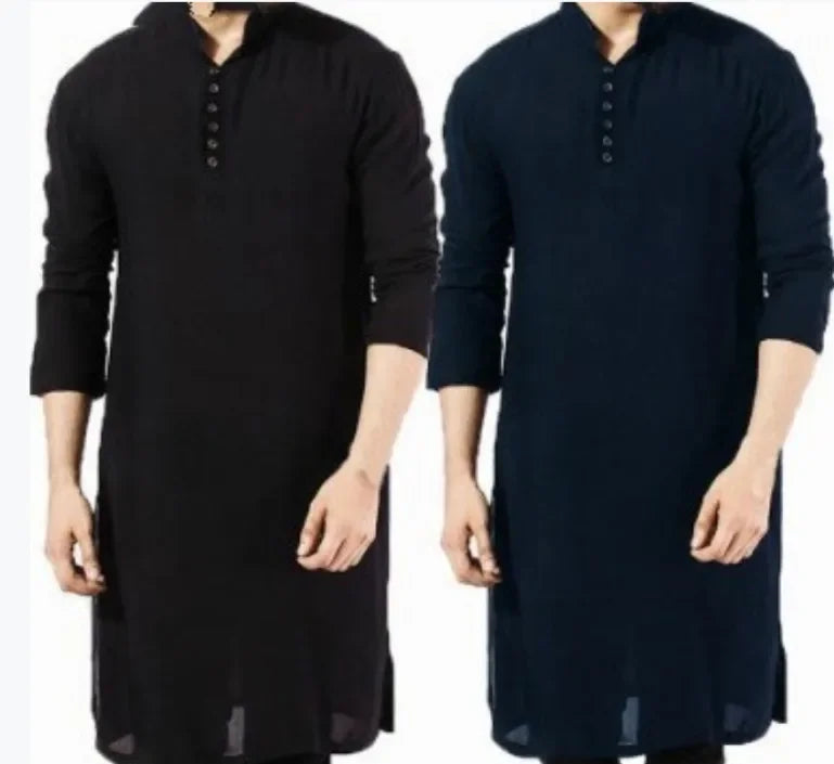 Abaya-Robe à manches longues pour hommes, chemise islamique, caftan élégant, pakistanais, vêtements indiens, Eid musulman, S-5XL