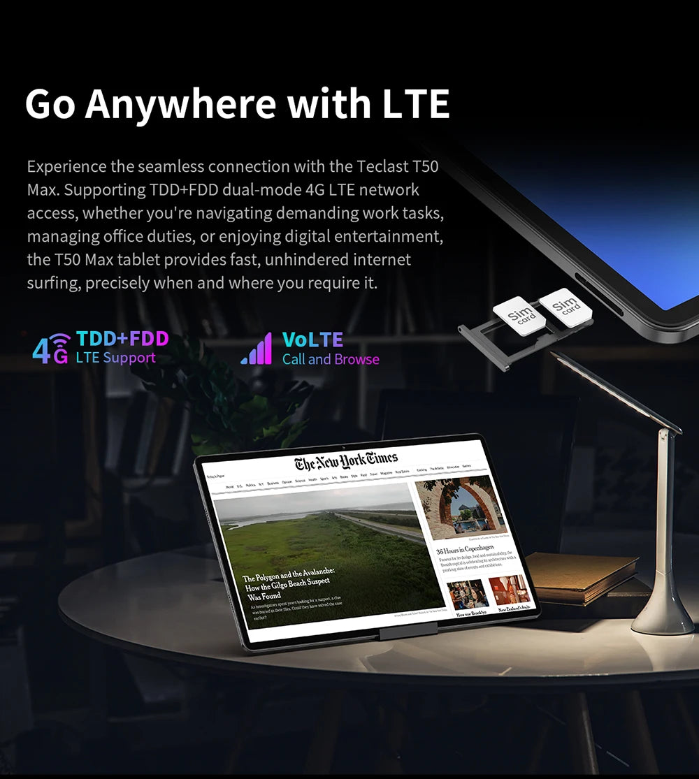 【Première mondiale】 Tablette Teclast T50 Max Écran 11" FHD 90 Hz Android 14 MediaTek G99 8 Go de RAM 256 Go ROM 8000 mAh Type-C Widevine L1