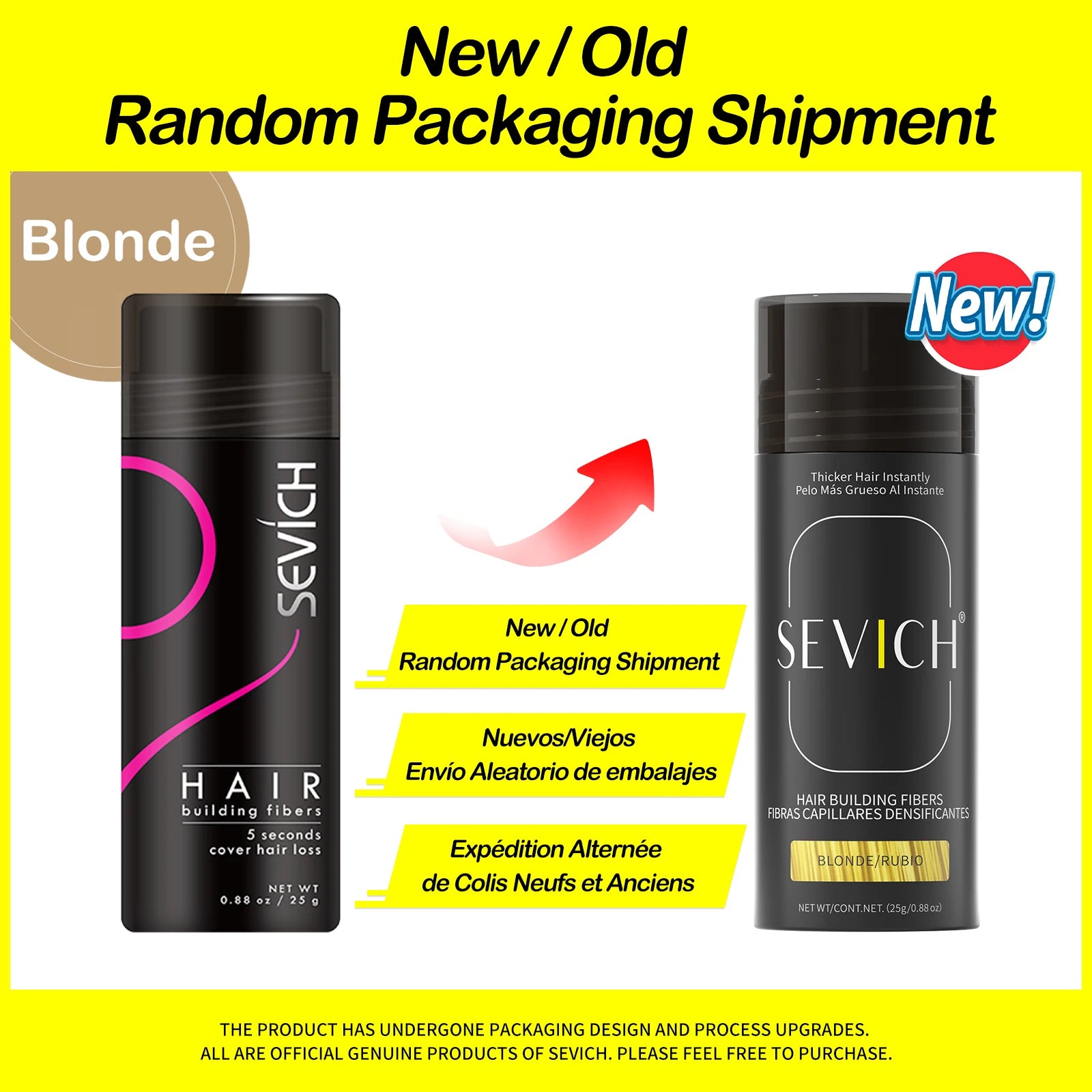 Sevich 25g fibres de renforcement des cheveux poudre produits de perte de cheveux extension chauve épaissir pot de pulvérisation de cheveux kératine