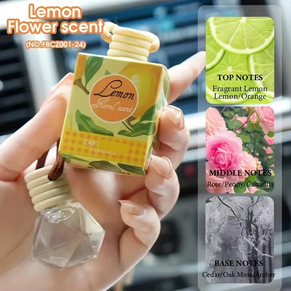 Diffuseur d'aromathérapie pour voiture, bouteille en verre suspendue, désodorisant automatique pour huiles essentielles, décor d'ornement de parfum de voiture naturel