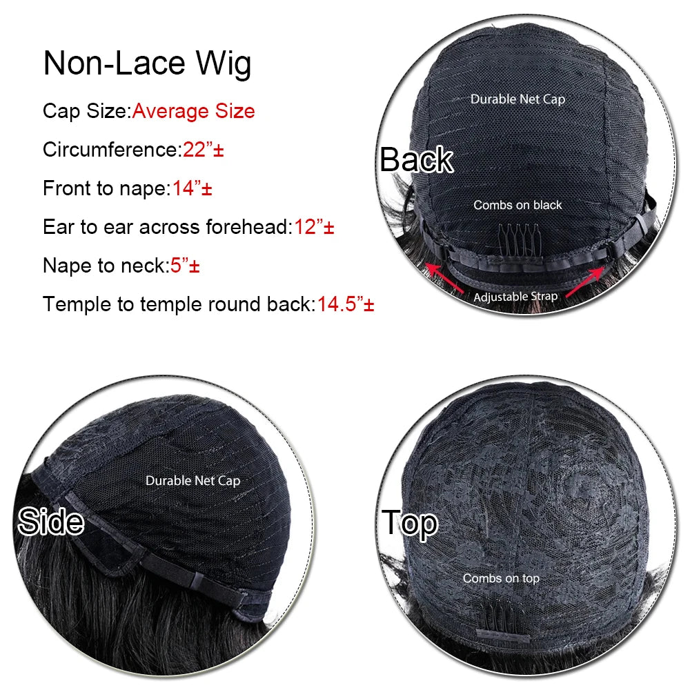 Short wigs for women, human hair wigs, pixie cut, machine-made real human hair wigs, pixie wigs, short haircuts, straight wigs