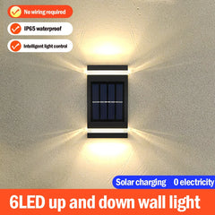 Lampe murale solaire extérieure étanche à énergie solaire éclairage haut/bas pour jardin cour décoration extérieure de la maison IP65 lumière de chemin solaire