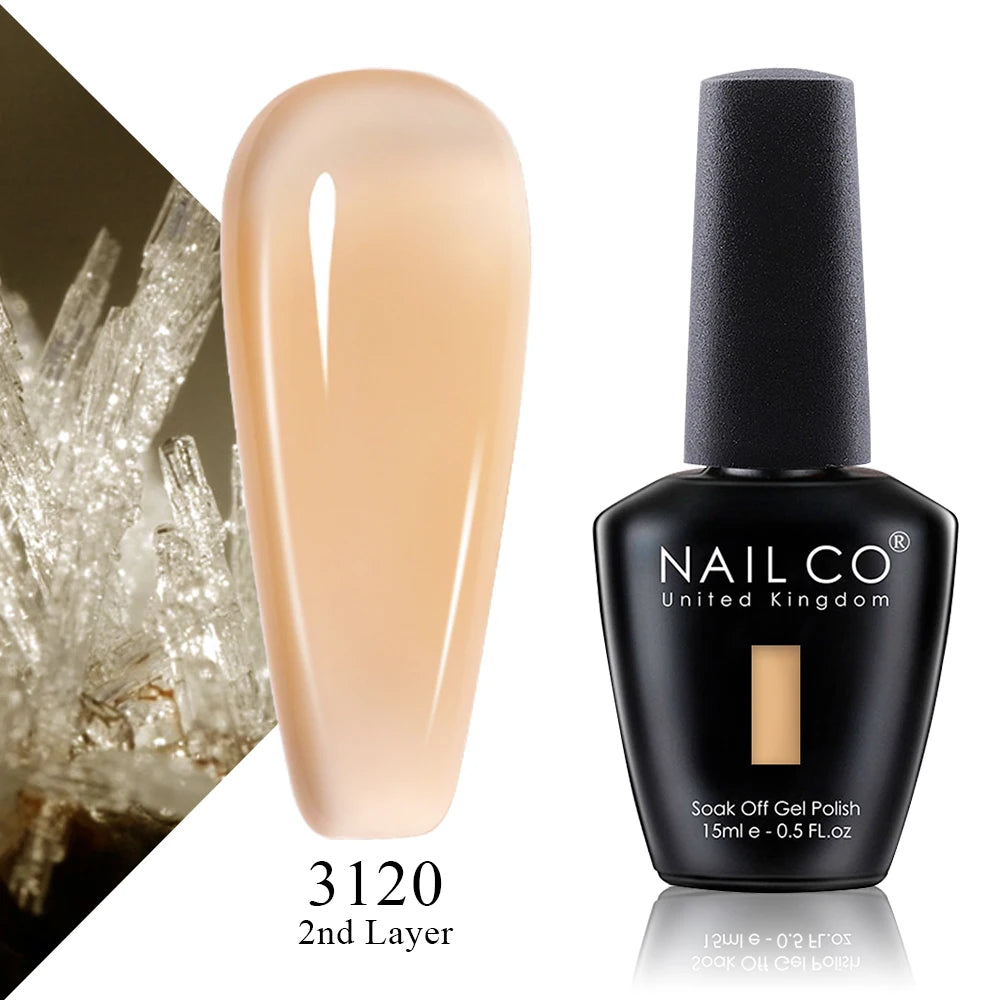 NAILCO 15ml Vernis à ongles Gel Vernis Semi Permanent UV Gel Vernis manucure Vernis Nail Art Nude Gel Poliish