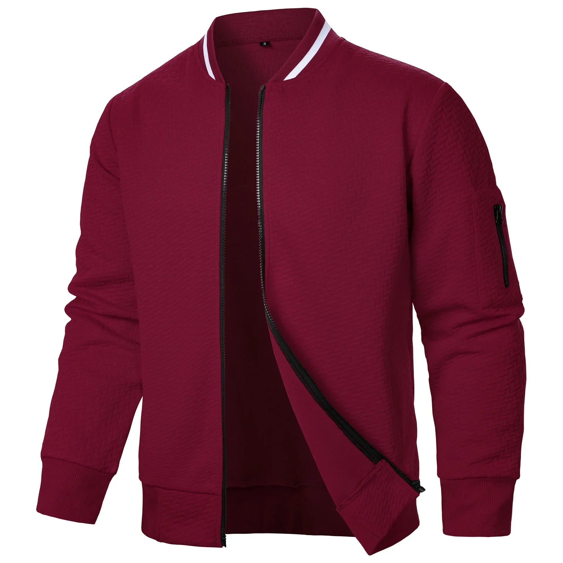 Veste de Baseball pour hommes, Streetwear, nouvelle mode d'automne, vestes décontractées de couleur unie pour hommes, manteau en tissu Jacquard pour hommes