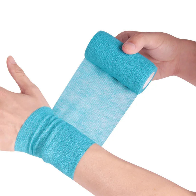 Bandage médical en gaze, 1 rouleau de 2.5/5/10cm x 4.5m, bandes élastiques respirantes auto-adhésives pour le sport, fixation des doigts, des poignets et des jambes