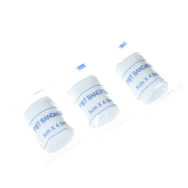10 rouleaux/lot 5cm x 4.5m PBT pansement élastique trousse de premiers soins rouleau de gaze pansement