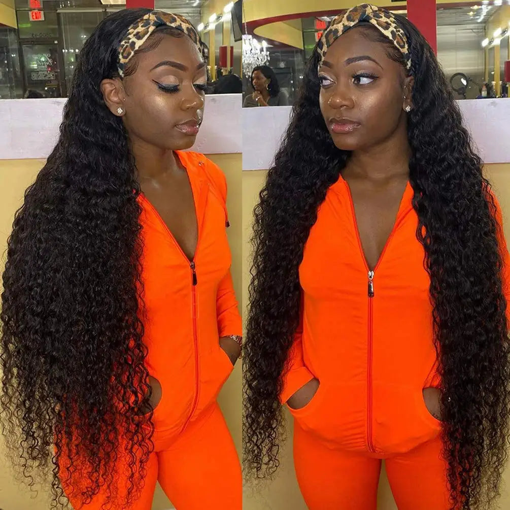 Bandeau perruques cheveux humains 28 30 32 pouces vague d'eau perruques 100% vrais cheveux bouclés perruque aucune dentelle avant perruques pleine Machine faite perruques