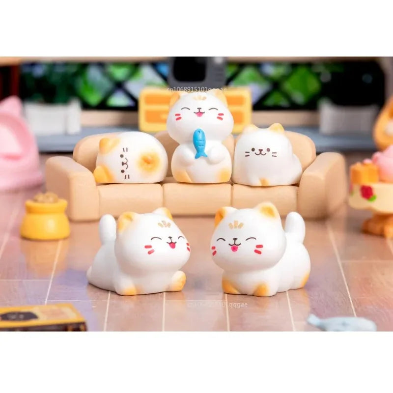 Nouveau modèle de chat de richesse de dessin animé mignon créatif, décoration de bureau, Figurine animale, ornements de chat, accessoires de décoration