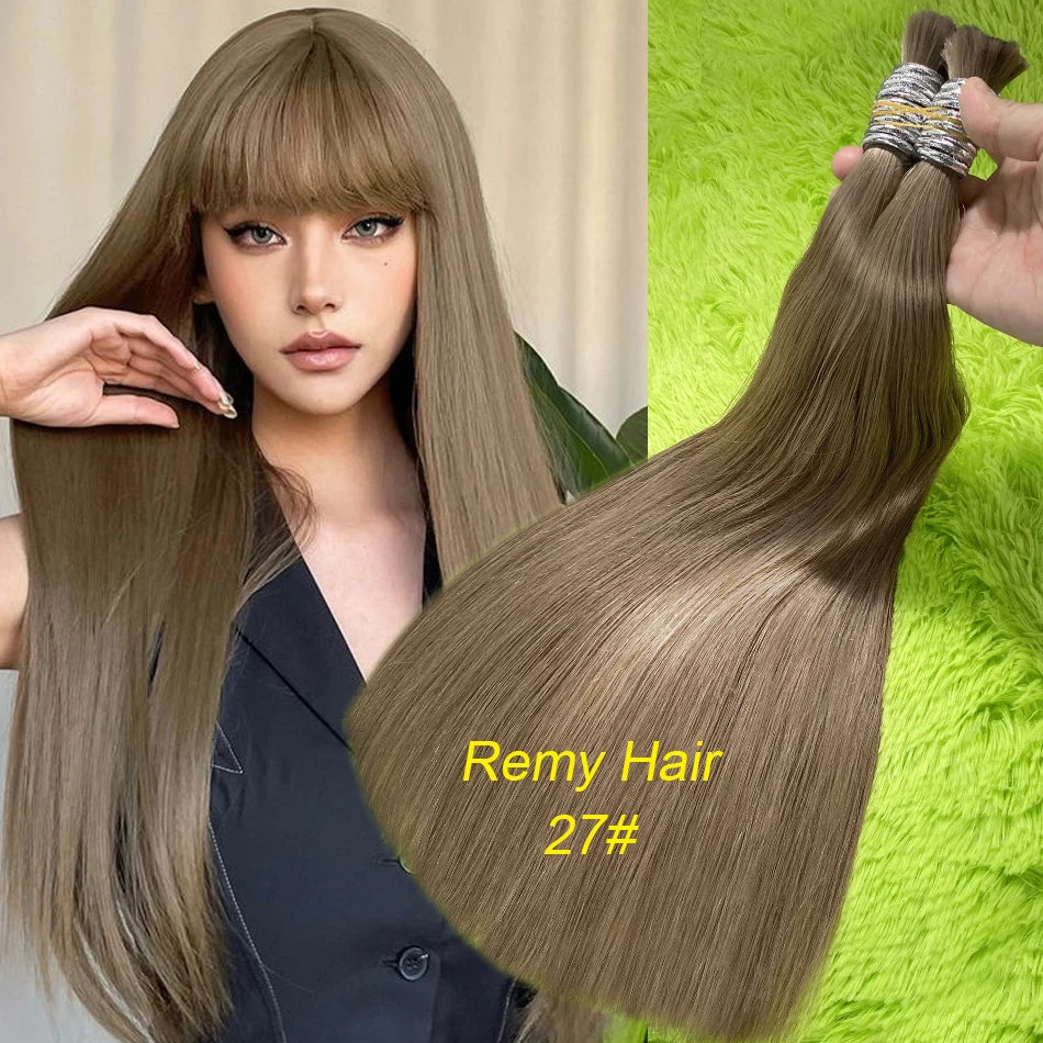 613 Straight Human Hair Bundles, No Weft, 100% Virgin, Highlighting Original Russian Natural Unprocessed Blonde Loose Extensions