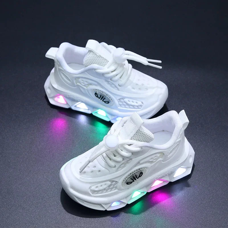Chaussures pour bébés, baskets lumineuses et maladroites pour garçons et filles, petites et moyennes tailles, à semelles souples, nouvelle collection printemps-automne 2023