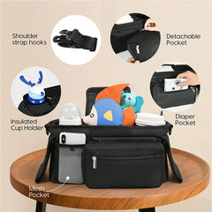 Sac de rangement pour poussette de bébé, sac suspendu de voyage de grande capacité, sac pour maman, porte-bouteille de téléphone, sacs à couches, accessoires de poussette pour bébé