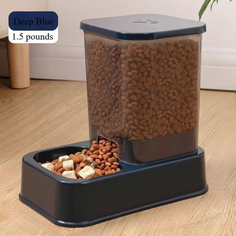 Mangeoire automatique pour chat et chien avec abreuvoir, bol et abreuvoir pour animaux de compagnie, contrôle intelligent des portions pour chat et chien, sans batterie