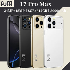 Vision mondiale 17 Pro Max Smartphone 5G Android 12 8GB RAM 512GB ROM 6.3 pouces téléphone 2280x1080HD 24 + 48MP 4 5G réseau téléphone portable