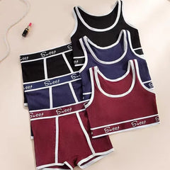 Ensemble de sous-vêtements d'entraînement pour femmes, soutien-gorge de Yoga sans couture, débardeur à bretelles, slip taille moyenne, vêtements de sport confortables