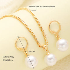 Ensemble de bijoux en perles pour femmes, boucles d'oreilles pendantes, pendentif, collier, Simple, délicat, tenue quotidienne, accessoires de fête