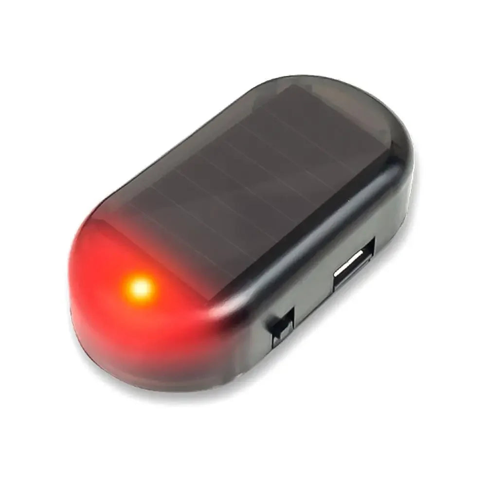 Fausse lumière de sécurité pour voiture, simulation d'alarme factice à énergie solaire, avertissement sans fil, lampe d'avertissement antivol, lumières clignotantes LED