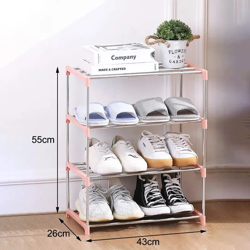 Chaussures T1 multicouches et peu encombrantes, rangement domestique simple, trois et quatre couches, supports à chaussures, 3/4