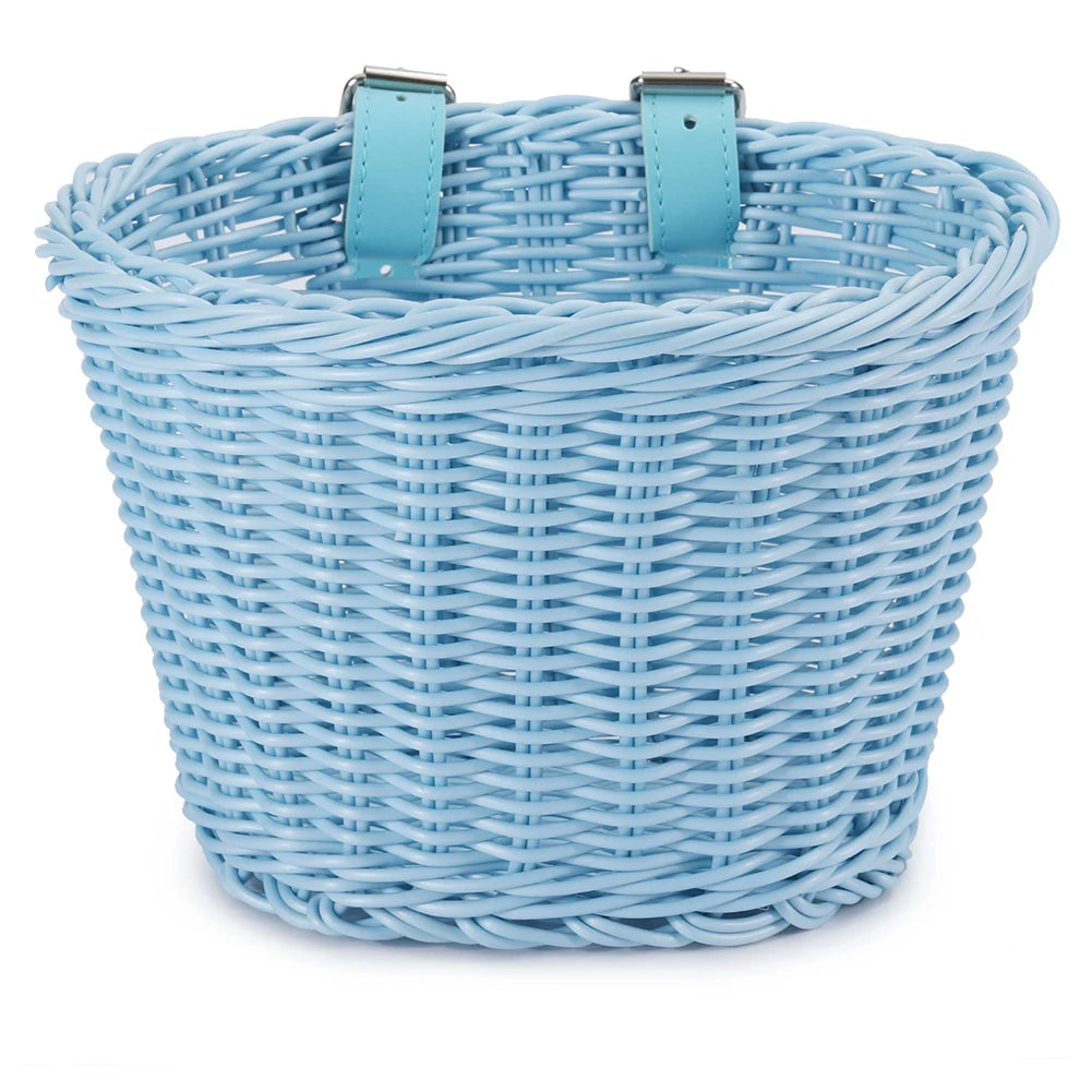 Mir de vélo en rotin tissé à la main pour enfants, ensemble de cloche, pompon, autocollants, guidon avant, accessoires de vélo
