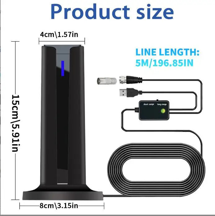 Antenne de télévision numérique pour Smart TV antenne de télévision intérieure antenne HDTV de réception longue portée prend en charge 4K 1080p avec Base de bâton