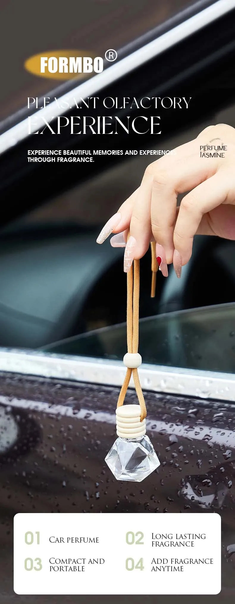 8ml Fresh Natural Car Scent Fruity Car Air Fresheners Sustainable Brand Coconut Peach Scent Jadec Car Pendant Deodorant