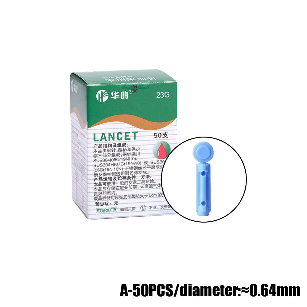 Stylo lancettes stériles, 50 pièces, aiguilles jetables, mesure du sucre dans le sang, stylo de Test, accessoires médicaux pour le Test du diabète