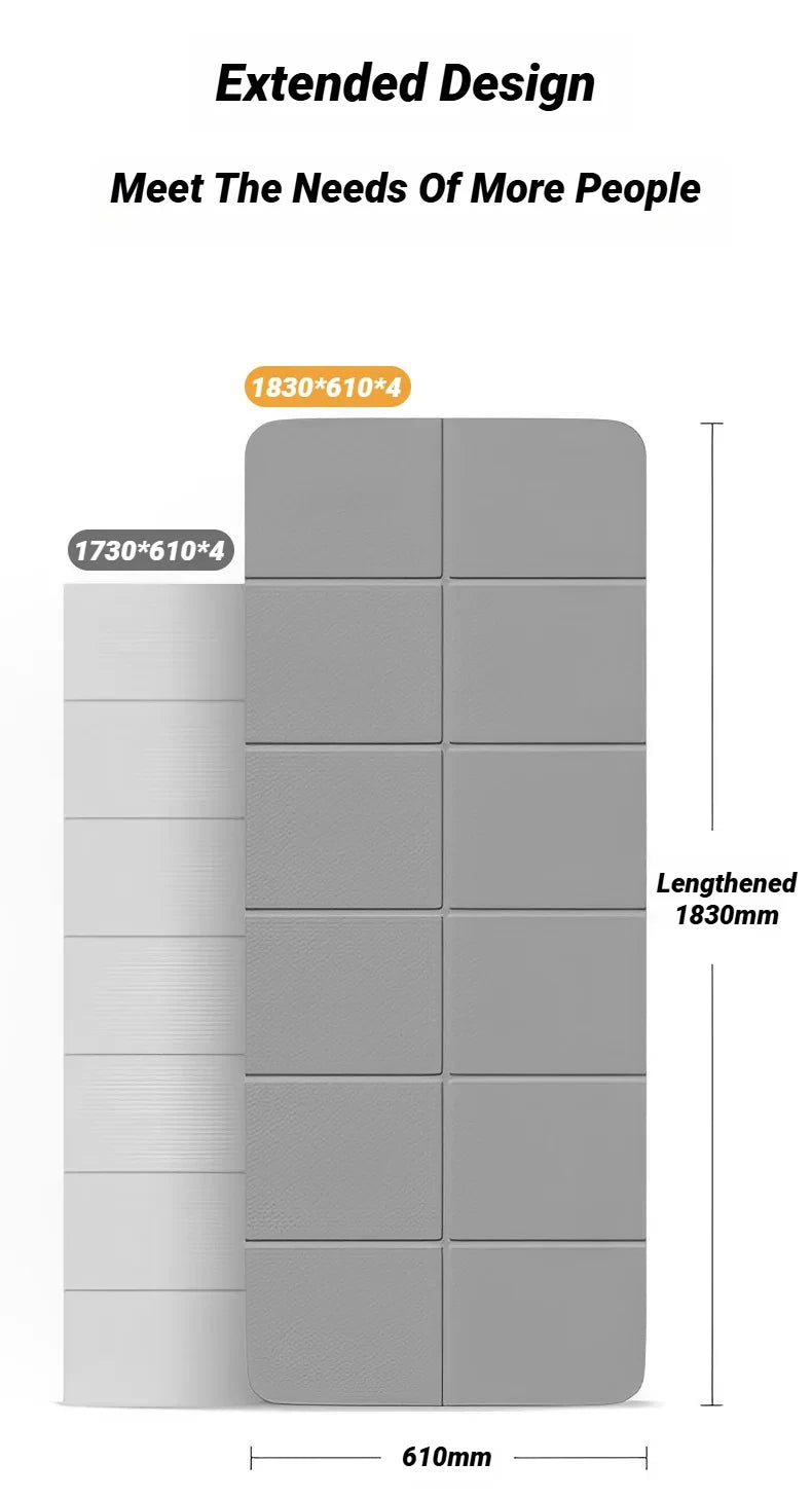 Tapis de yoga pliable en TPE : tapis de fitness de voyage pliable et antidérapant double face respectueux de l'environnement pour le yoga, le pilates et les entraînements au sol