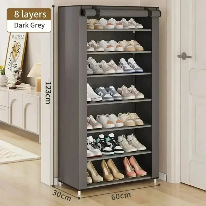 Étagère à chaussures en tissu anti-poussière, armoire à chaussures multicouche non tissée, support de rangement Simple, armoires peu encombrantes pour la maison, étagère à chaussures