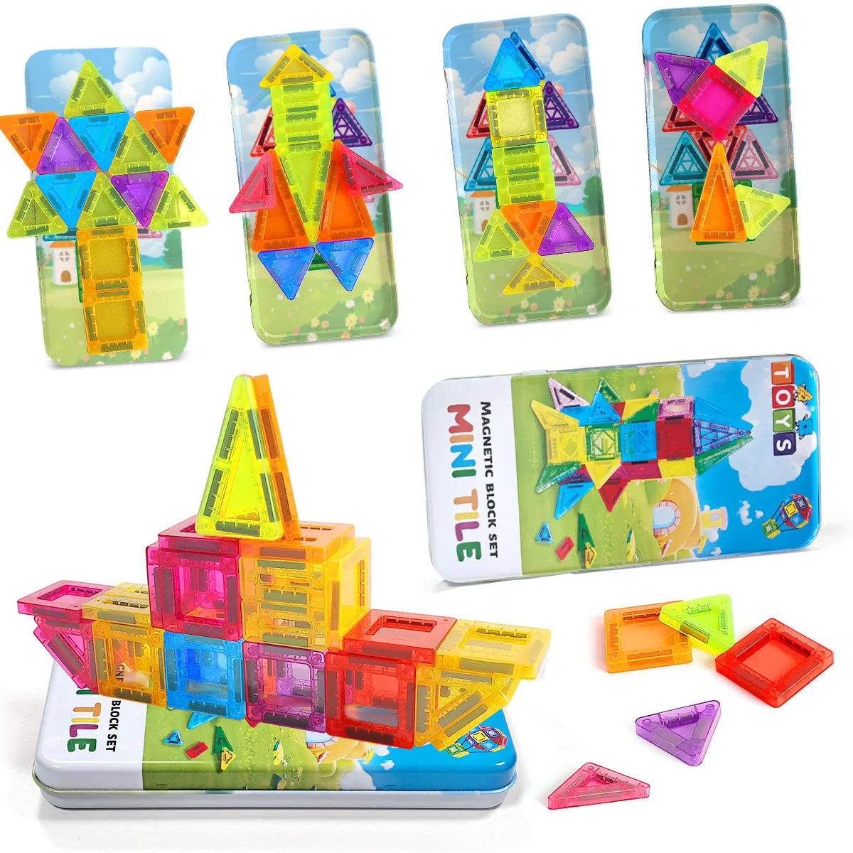 Construction de créateur de modèles de bricolage, ensemble de jouets de blocs de Construction magnétiques, jouets éducatifs Montessori pour blocs magnétiques, cadeaux pour enfants