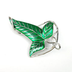 Green leaf elf brooch of Lorien, Tolkien Galadriel Legolas Frodo Baggins Aragorn tree enamel badge film jewelry wholesale