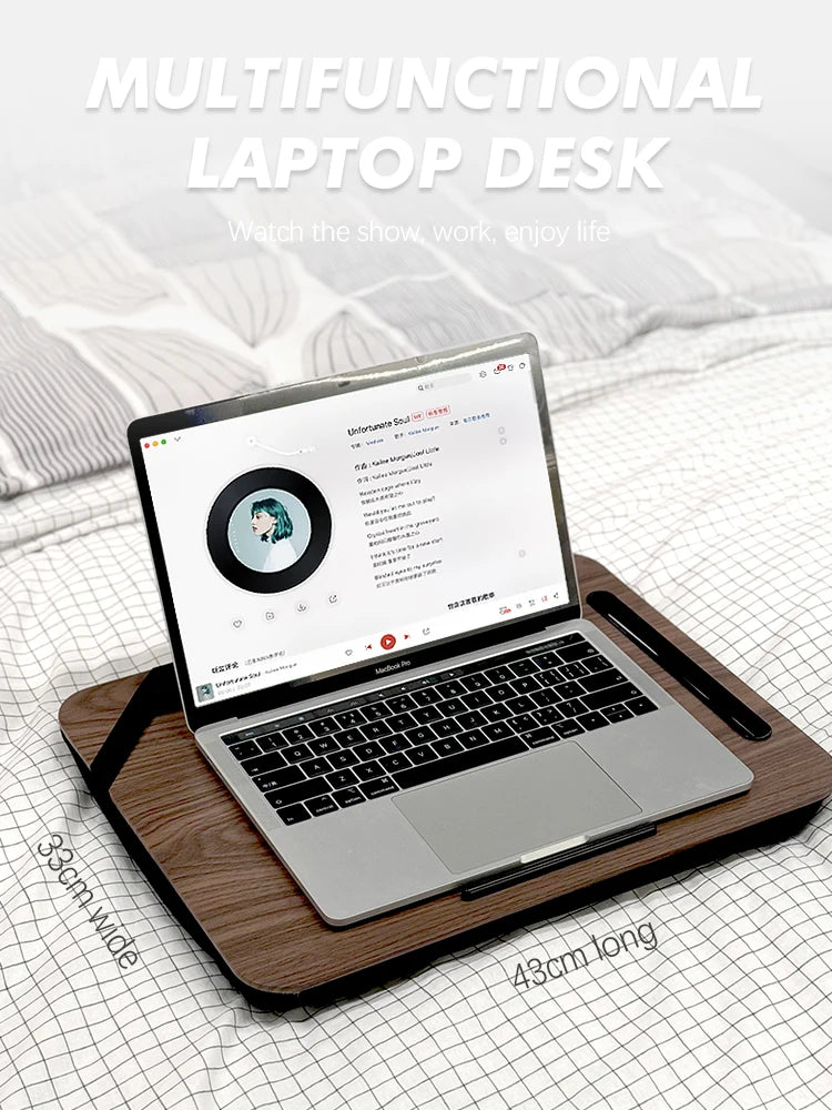 Bureau d'ordinateur portable portable pour paresseux, fente pour téléphone, adapté au lit, au canapé, à la voiture