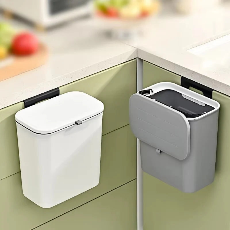 Poubelle de compost de cuisine pour comptoir ou sous évier, petite poubelle de cuisine suspendue avec couvercle pour seau à compost intérieur montable