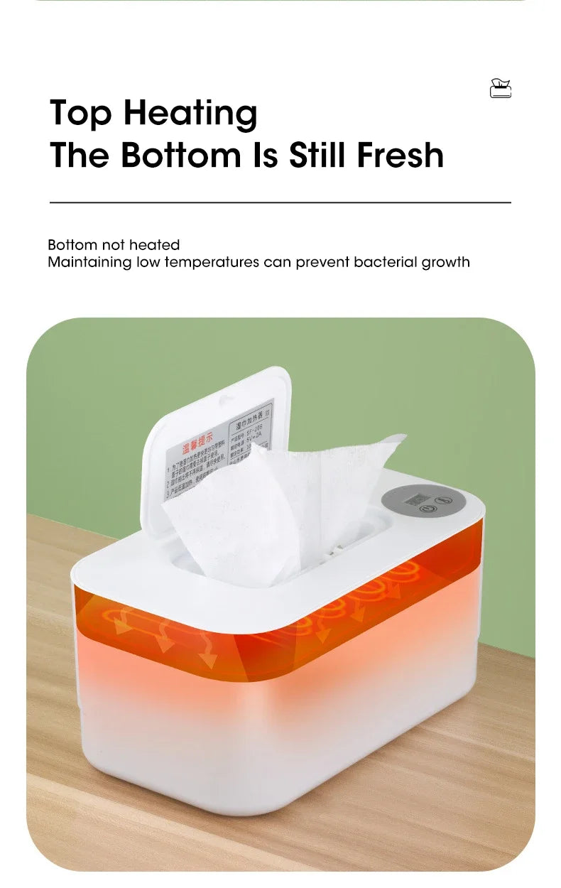 Chauffe-lingettes humides pour bébé, avec affichage LED, distributeur de serviettes humides, Portable, USB, chauffe-lingettes pour bébé, boîte chauffante pour serviettes, maison/voiture