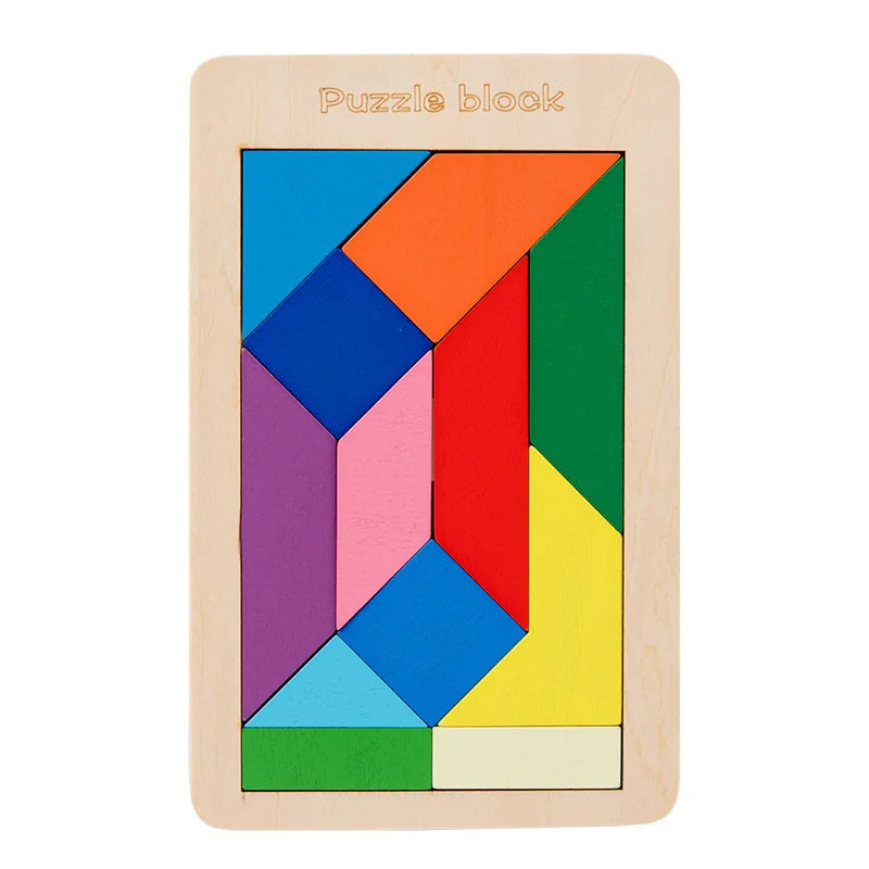 Planche en bois Puzzle enfants éducatif mathématiques Tangram Puzzles jeu jouets pour adultes enfants