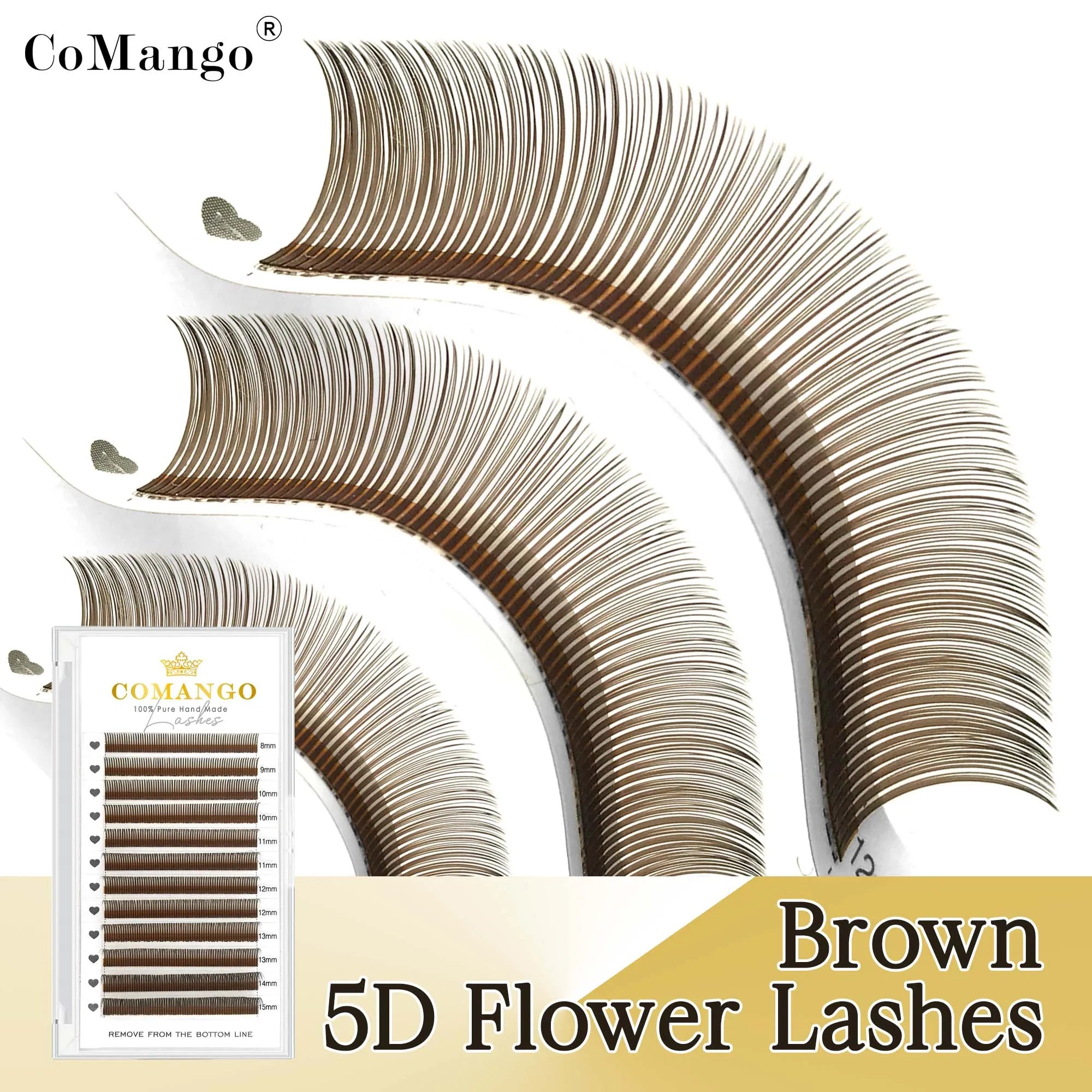 CoMango Qualité 5D Fée Fleur Flora Cils Préfabriqués Fans Cils Individuels Extension Maquillage Naturel Doux Fournisseur En Gros