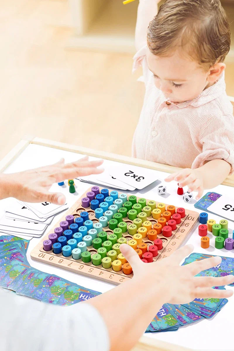 Jouets éducatifs en bois Montessori pour enfants, jouets mathématiques pour bébés, Table de Multiplication 99, outils pédagogiques d'arithmétique, cadeaux pour enfants
