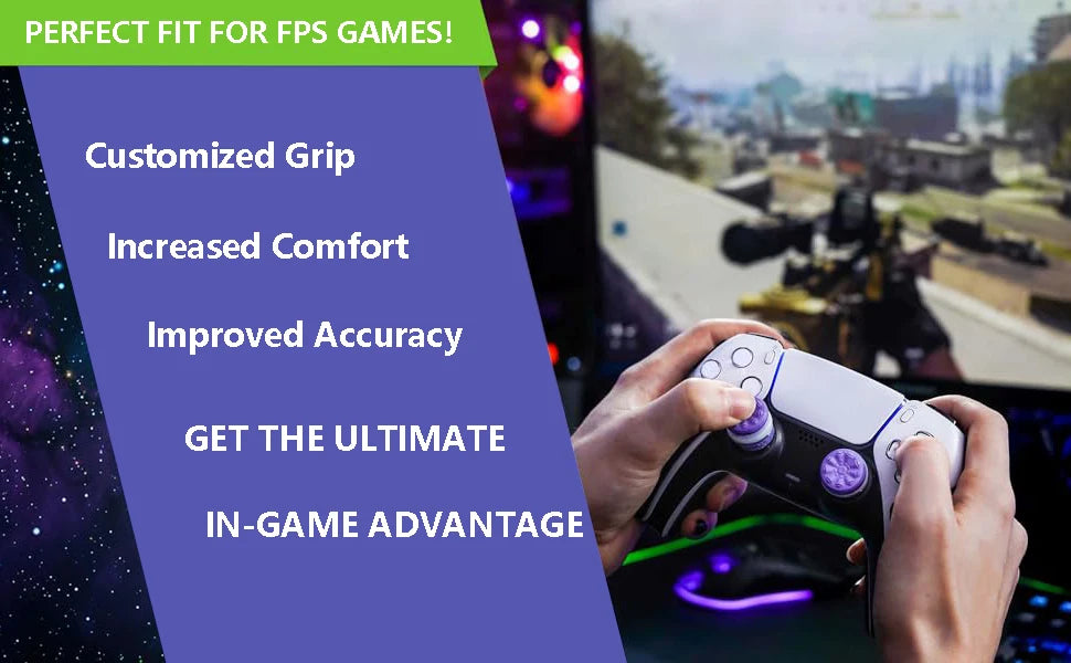 NOUVEAU 2 pièces Freek Galaxy Professional Thumbstick (violet noir et blanc) pour Xbox Series X/S Thumbstick