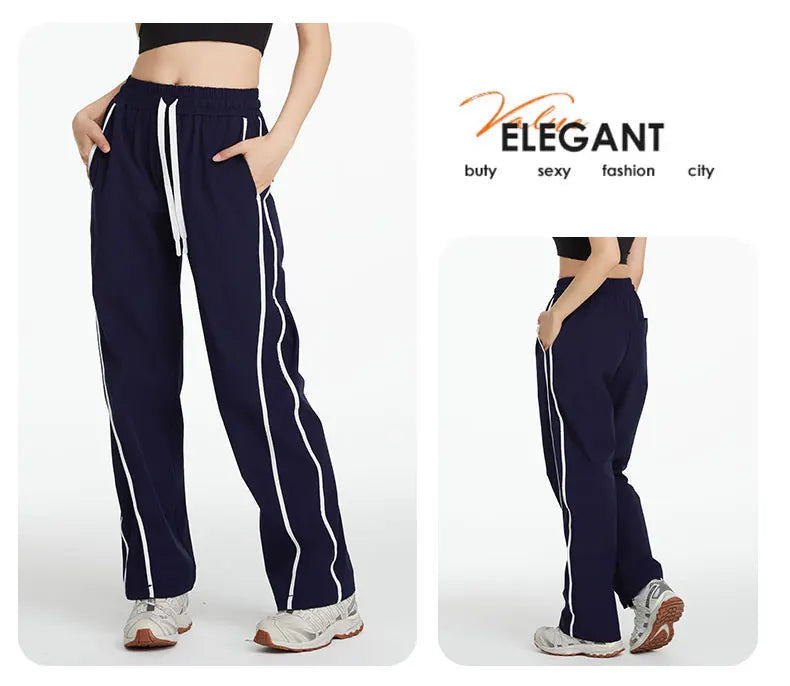 Women's sports pants, cool, windproof, outdoor mountaineering, loose fit, casual, wide legs, quick-drying, sun protection, summer