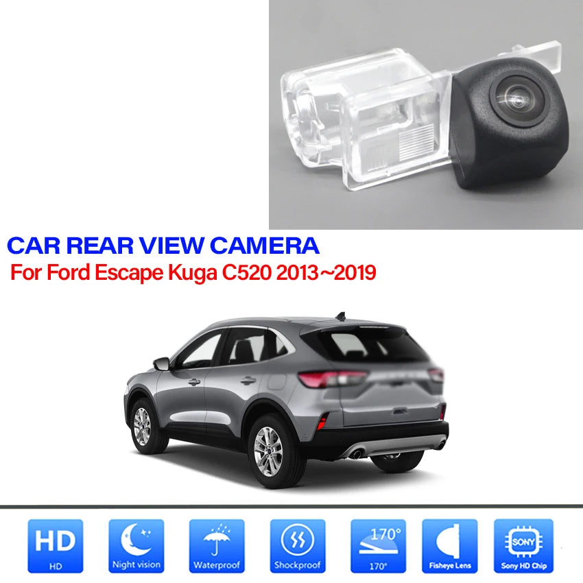 Caméra de recul pour Ford Escape Kuga C520 2013 2014 2015 2016 2017 2018 2019, Vision nocturne Full HD, CCD, objectif Fish Eye