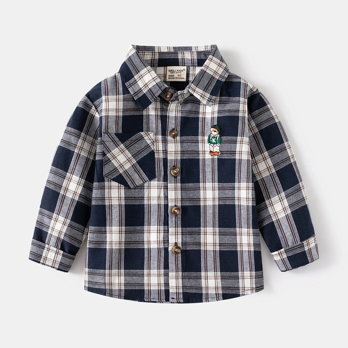 Chemises à manches longues en coton pour enfants, chemisier à carreaux, haut décontracté, vêtements pour bébé, col, garçons, 2-7 ans, nouveau, 2025