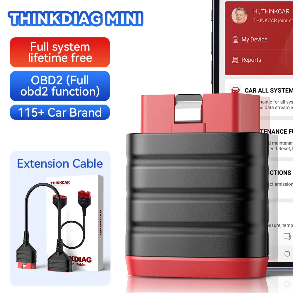 THINKCAR ThinkDiag Mini Scanner automobile OBD2, outils de Diagnostic de voiture, lecteur de Code OBD, diagnostic de tous les systèmes, mise à jour gratuite à vie