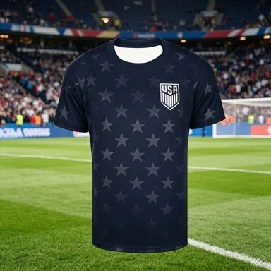 T-shirt de football à col rond et manches courtes, style USA 2026, respirant, absorbant la transpiration et ventilé, essentiel pour le sport et les loisirs