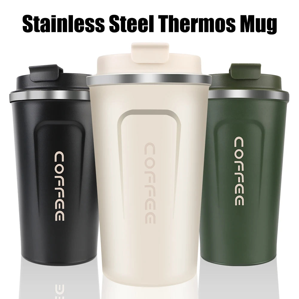 Tasse Thermos de voiture Thermo café pour thé eau café anti-fuite tasse Thermo de voyage tasse à café 380/510ML Double acier inoxydable