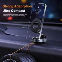 Support de téléphone magnétique pour voiture pliable Design 360 °   Support sous vide réglable pour voiture/bureau/salle de bain/utilisation universelle
